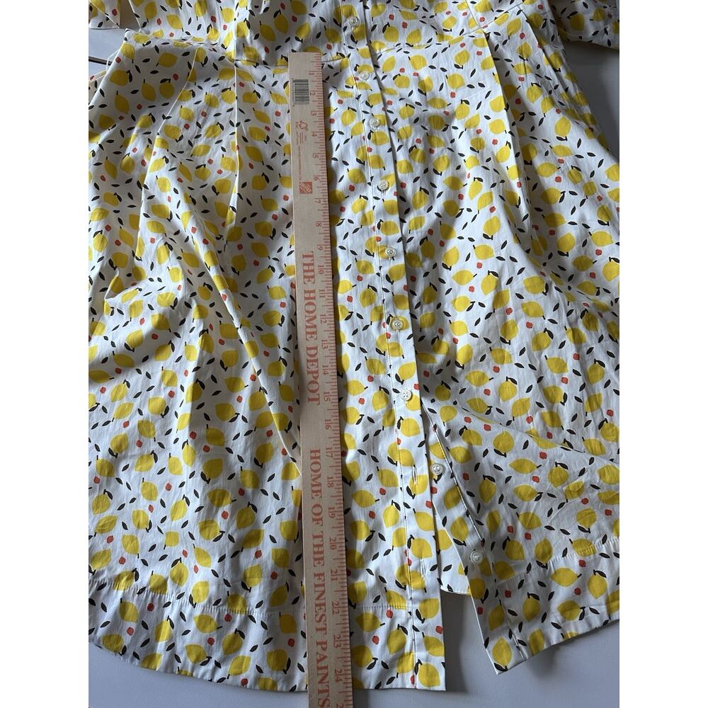 Boden Lemon Print Anastasia Shirt A-line Cotton Poplin Dress Women US16/18R - Picture 8 of 9